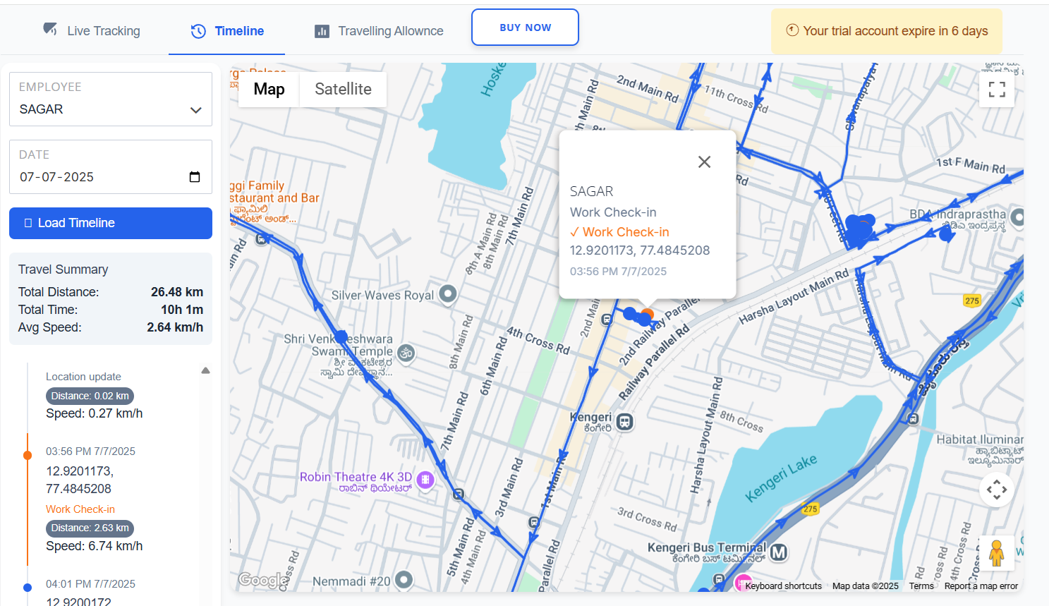 Lionsol Geo Live Tracking Interface