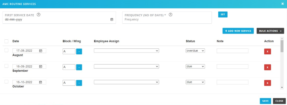 contracts Service Settings