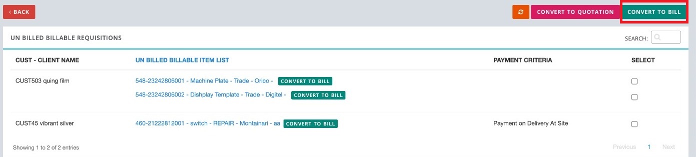 Requisition bill