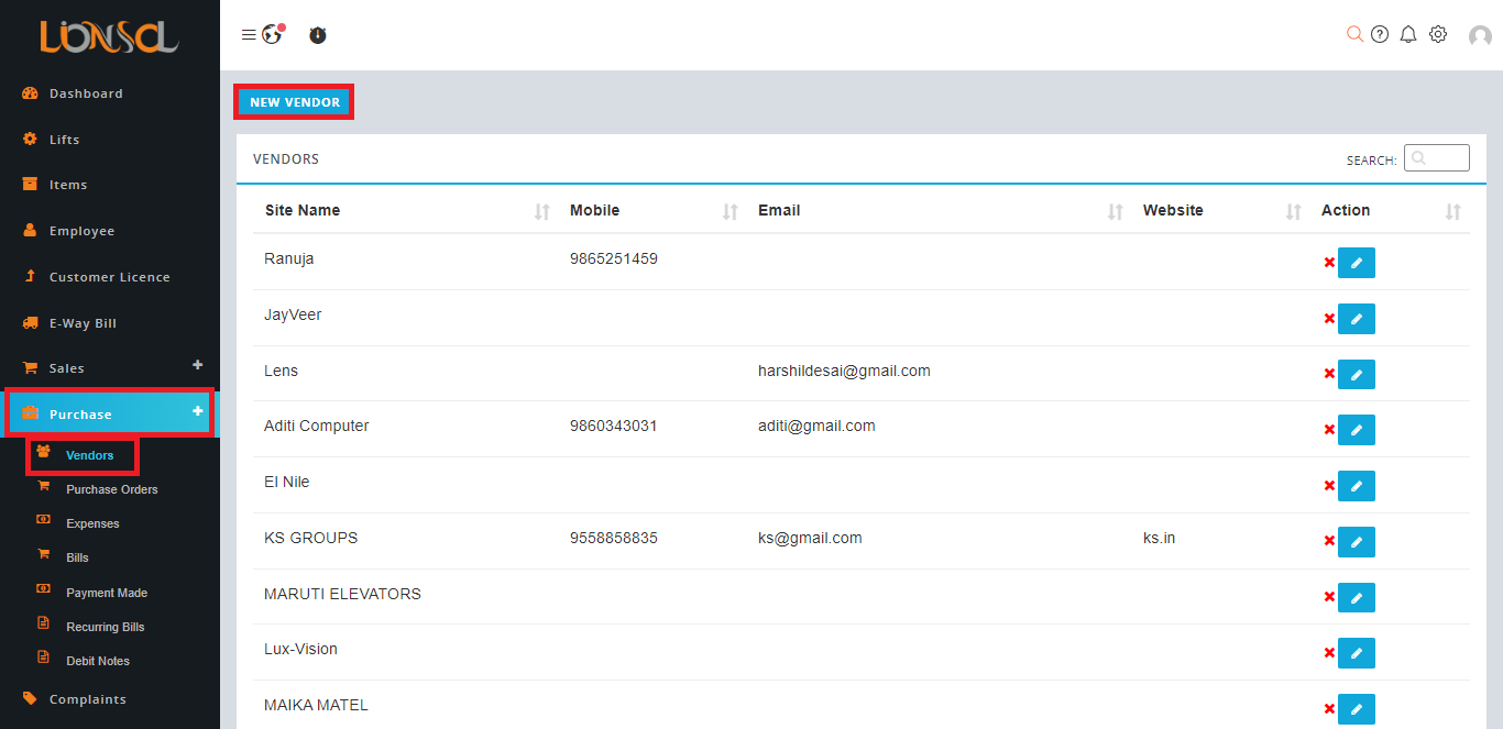 create vendor 