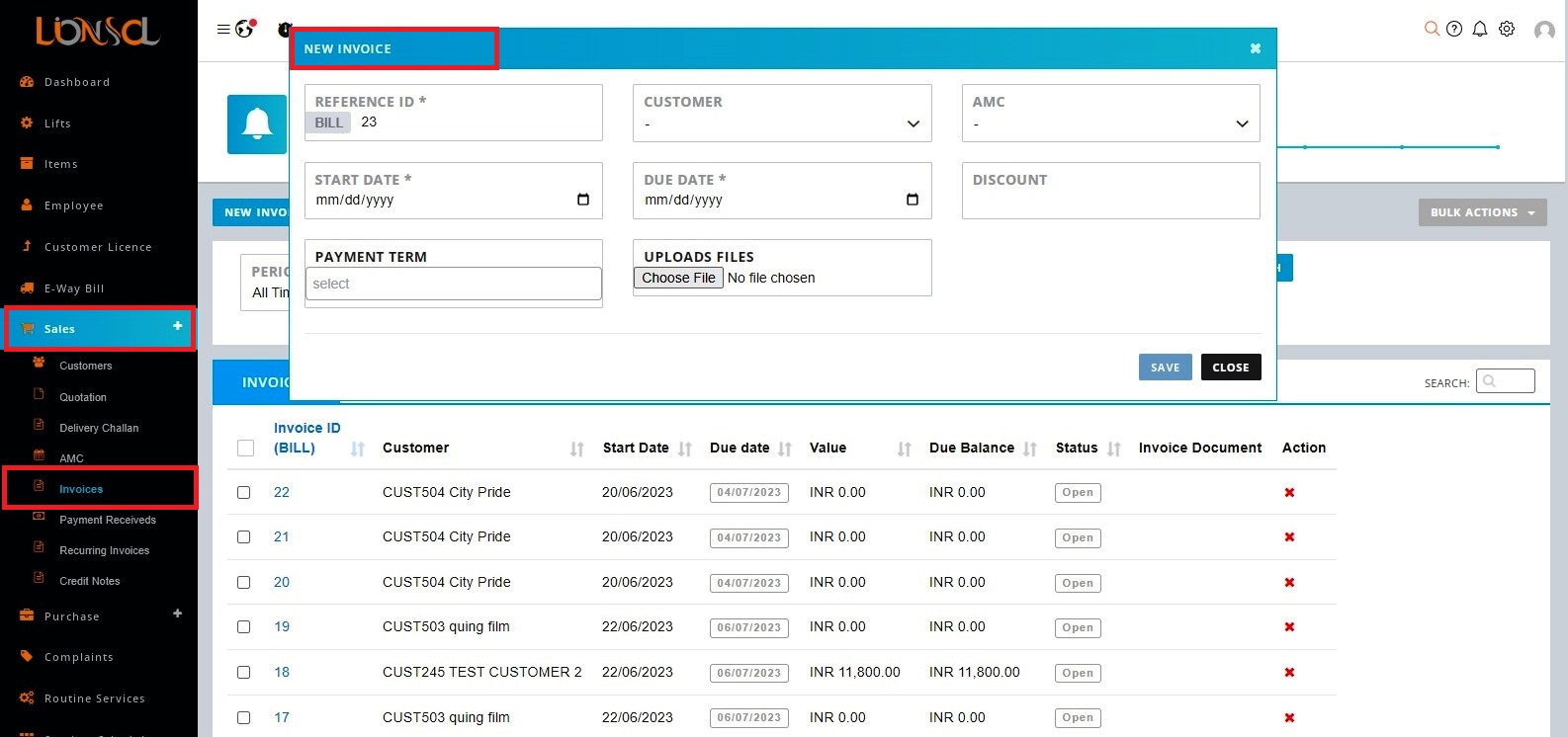 invoice form