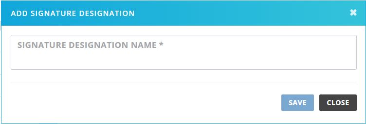 Add signature designation