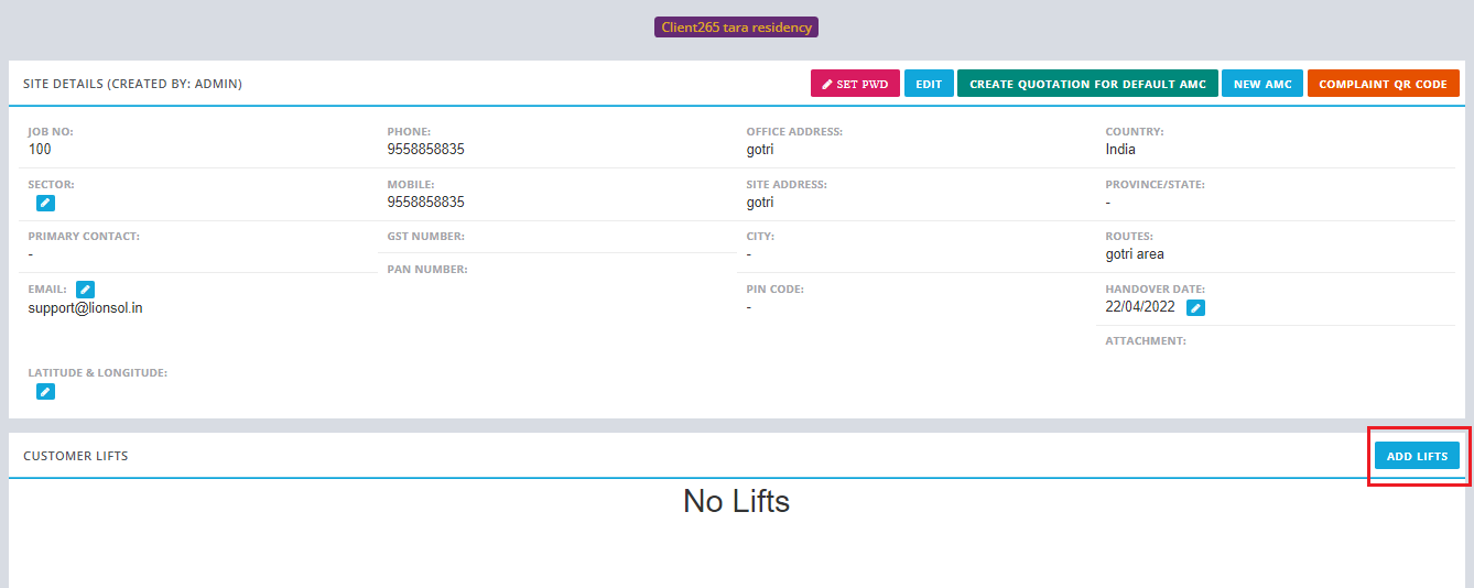 Customer Lifts