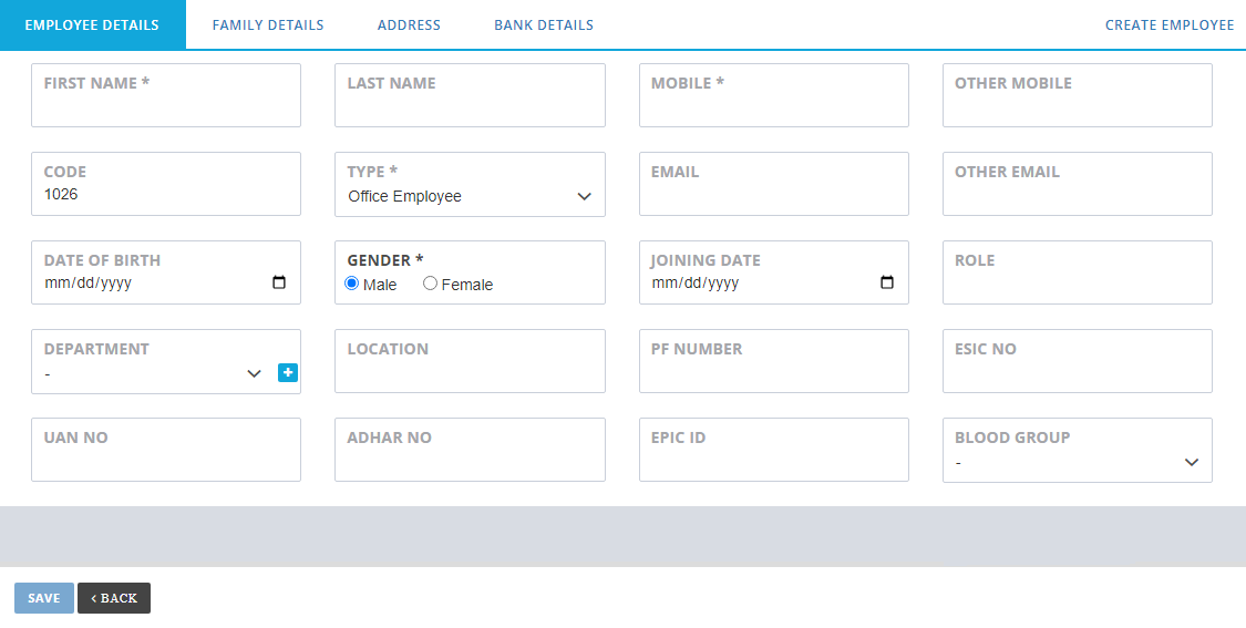 Register New Employee