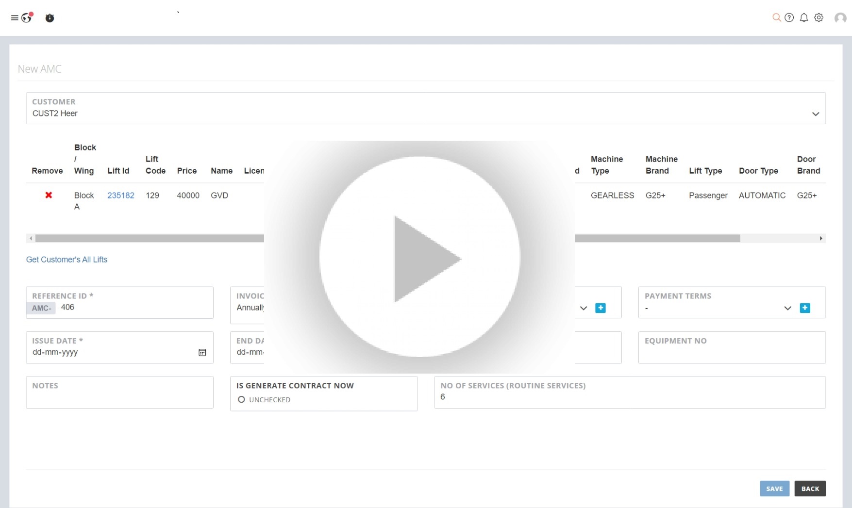 Lionsol Version 2.O Service Software-How to Add AMC, Lifts and Manager Routine services.